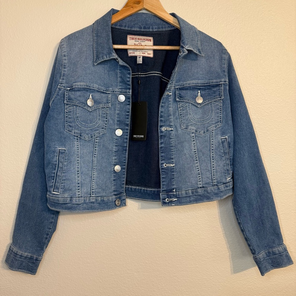 True Religion Shrunken Super T Jesse Denim Jacket NWT